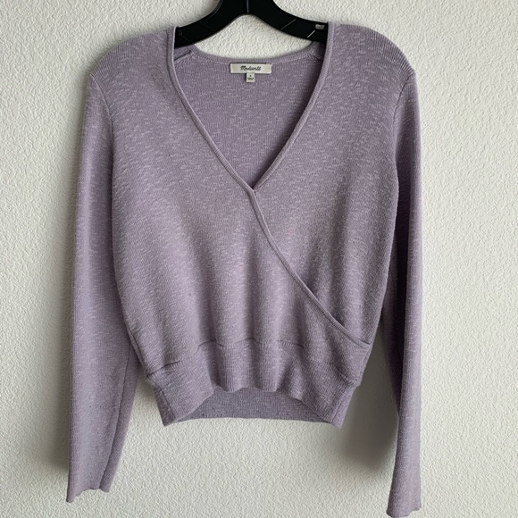 Madewell Sweaters - Madewell Lavender Wrap-Front Pullover Sweater
